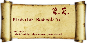 Michalek Radován névjegykártya